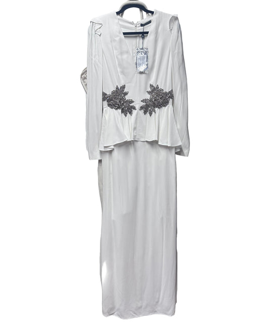 Alexander McQueen White Embellished Gown Size - UK 12