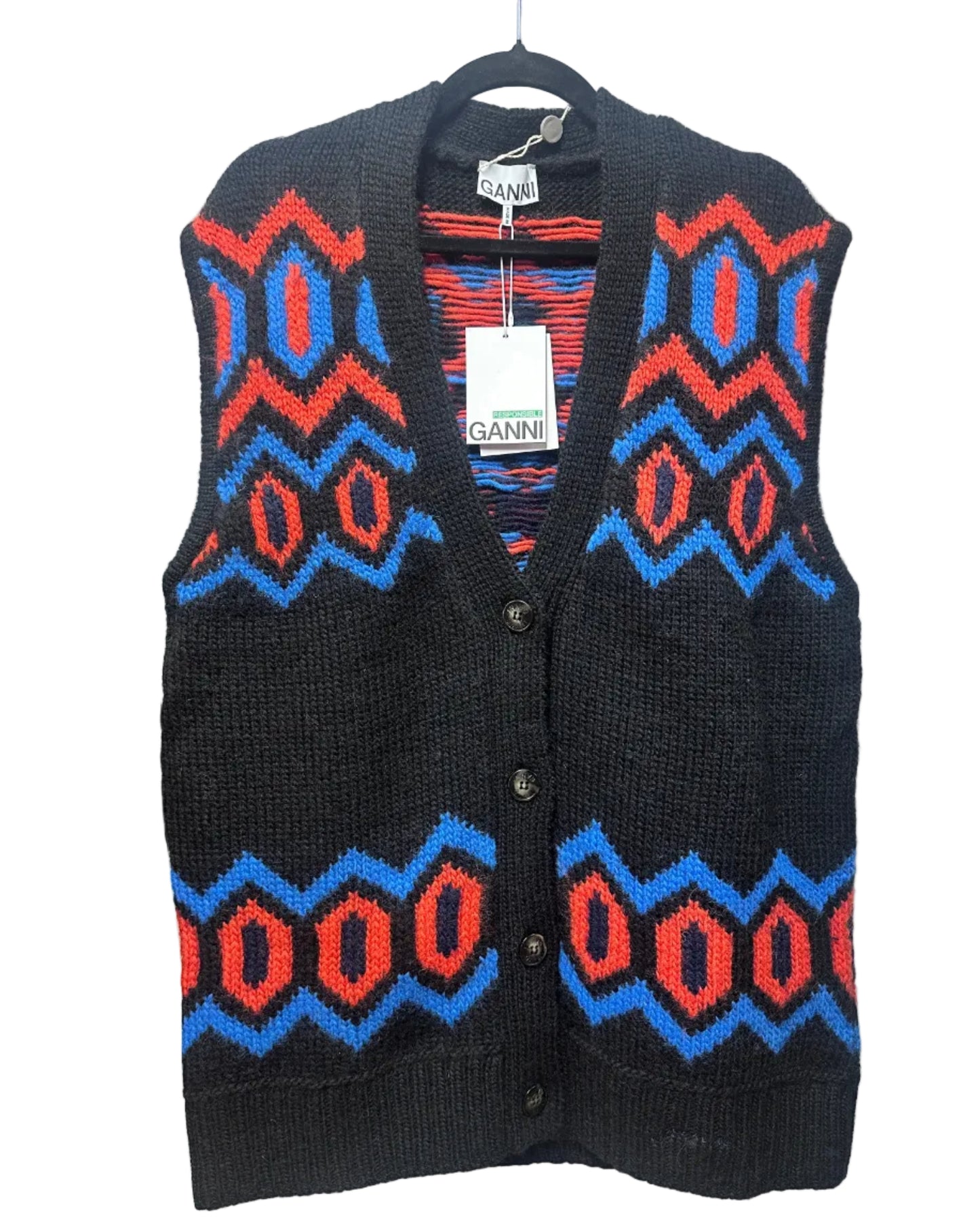 GANNI Wool Waistcoat Size XL