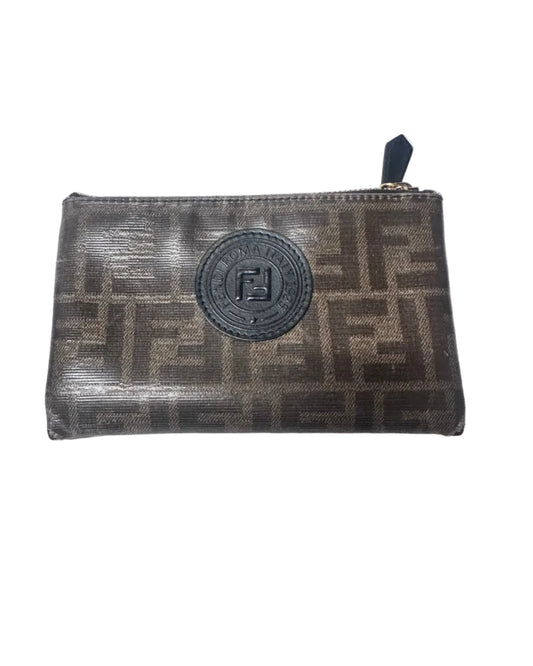 Vintage Fendi Logo Zip Pouch