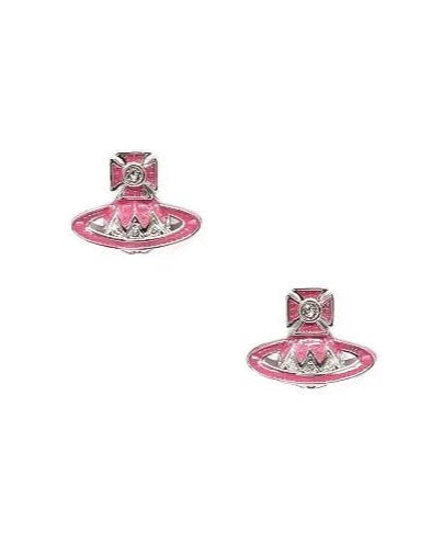 Vivienne Westwood Pink & Silver Orb Earrings (Never Worn)