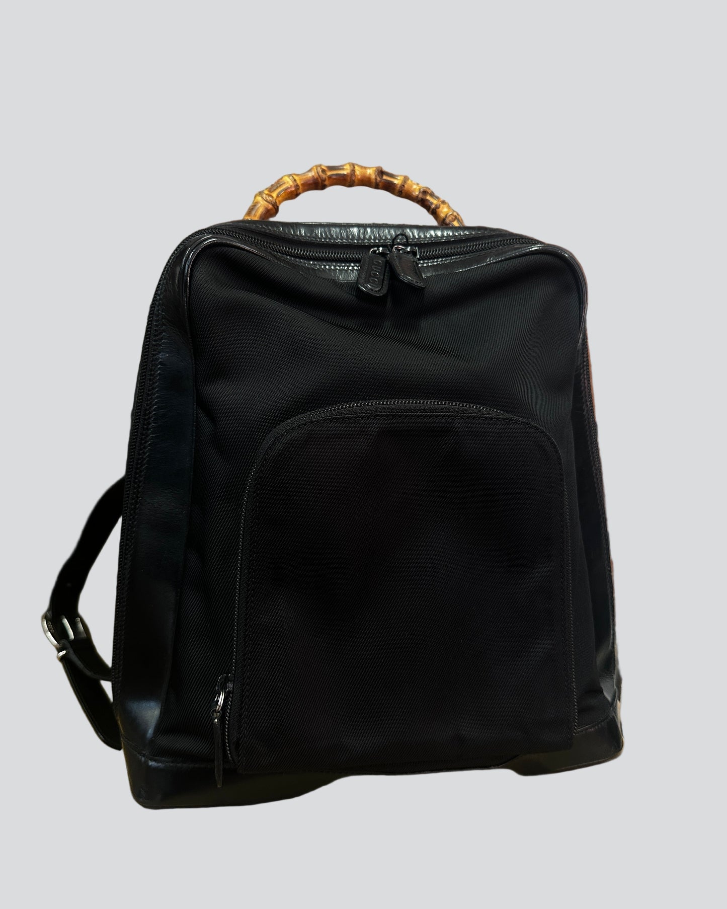 Gucci Bamboo Nylon Sling Backpack Black