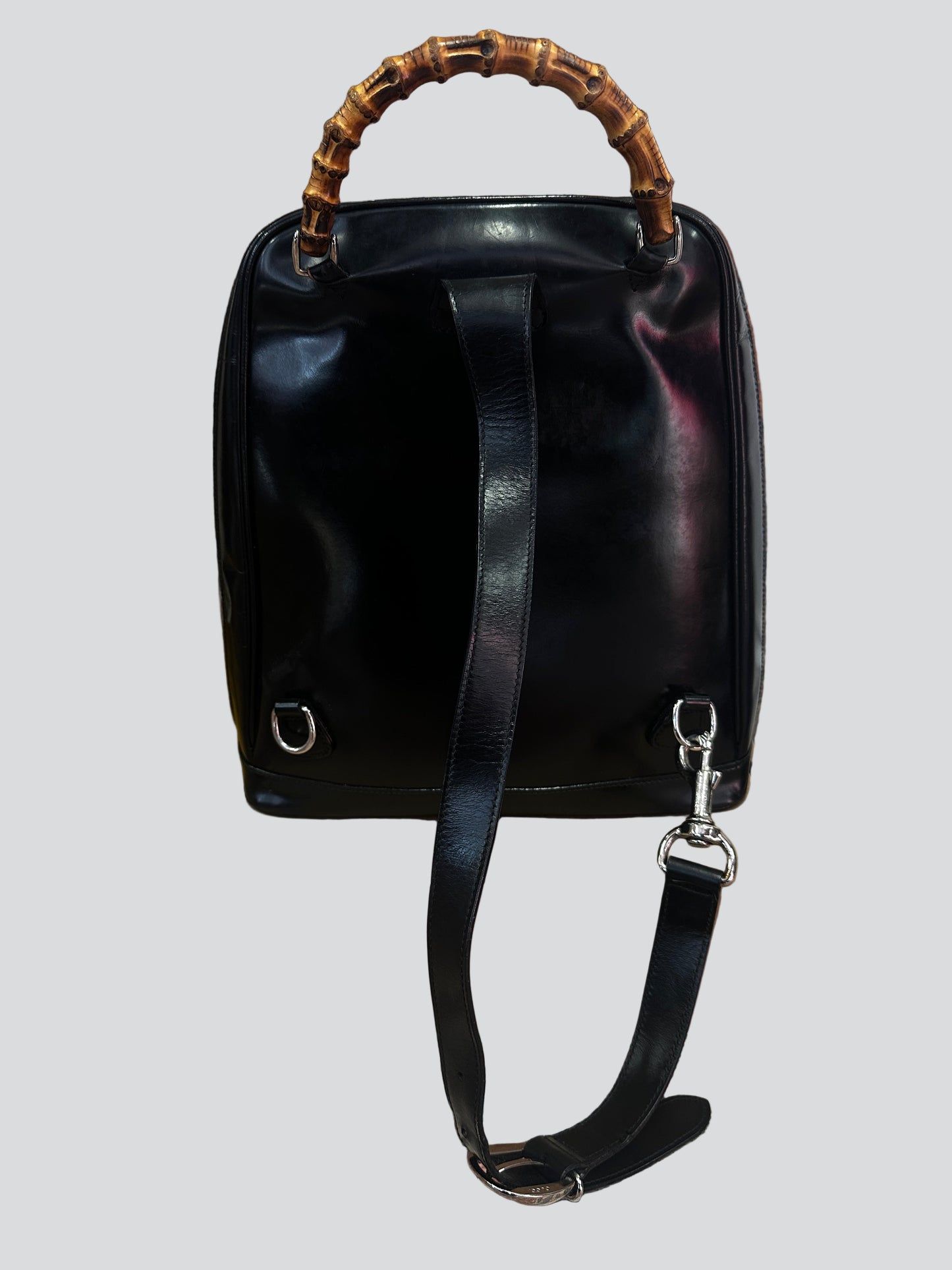 Gucci Bamboo Nylon Sling Backpack Black