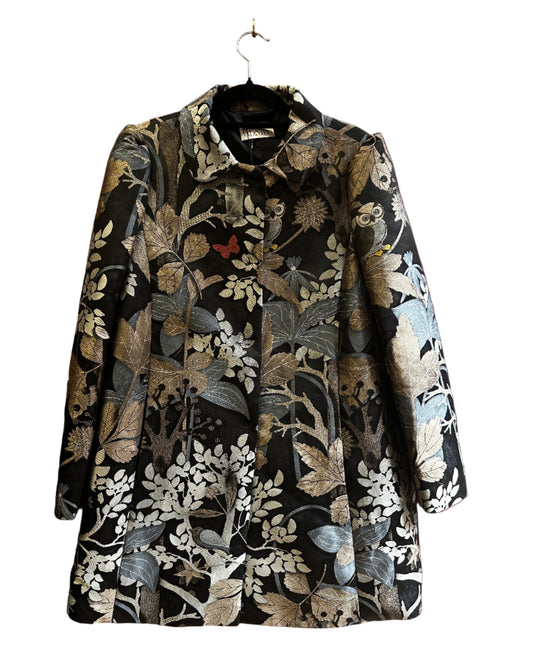 Red VALENTINO Jacquard Print Coat UK 12