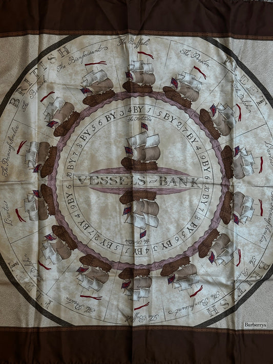 Burberrys Vessel Bank Silk Scarf