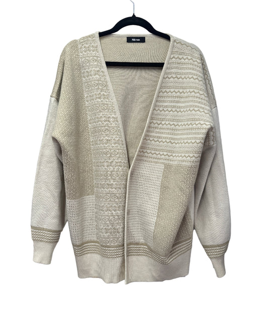 Nè Net Grandad Style Cardigan Size L
