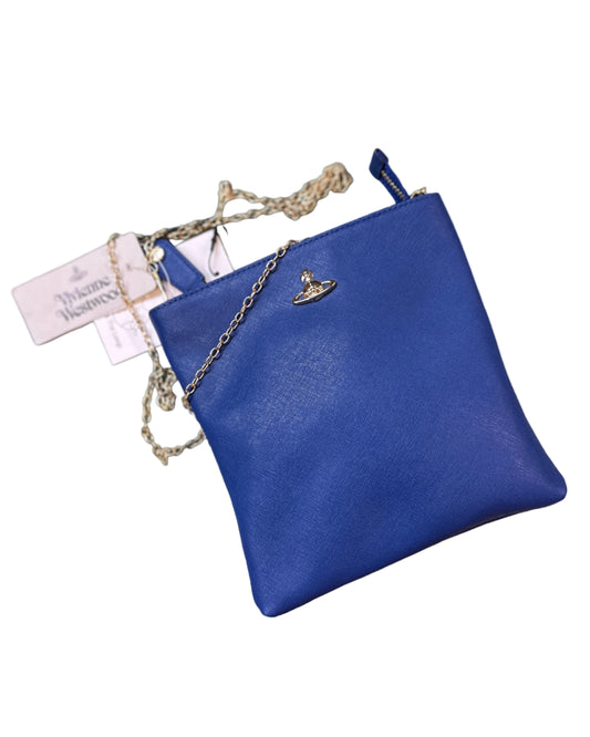 Vivienne Westwood Blue Zip Pouch Chain Bag