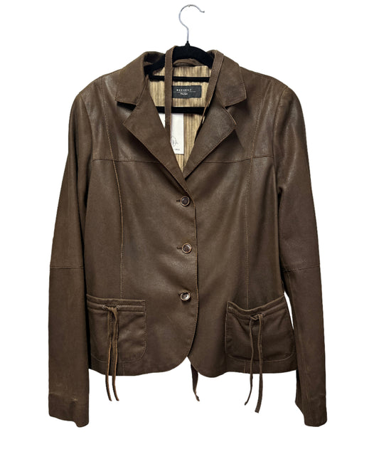 Max Mara Weekend Leather Tie Jacket Size UK 12