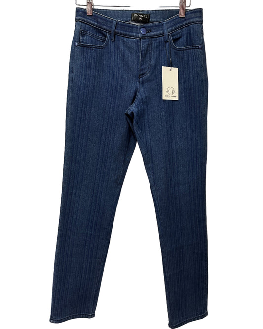 Chanel Striped Jeans Size UK 10