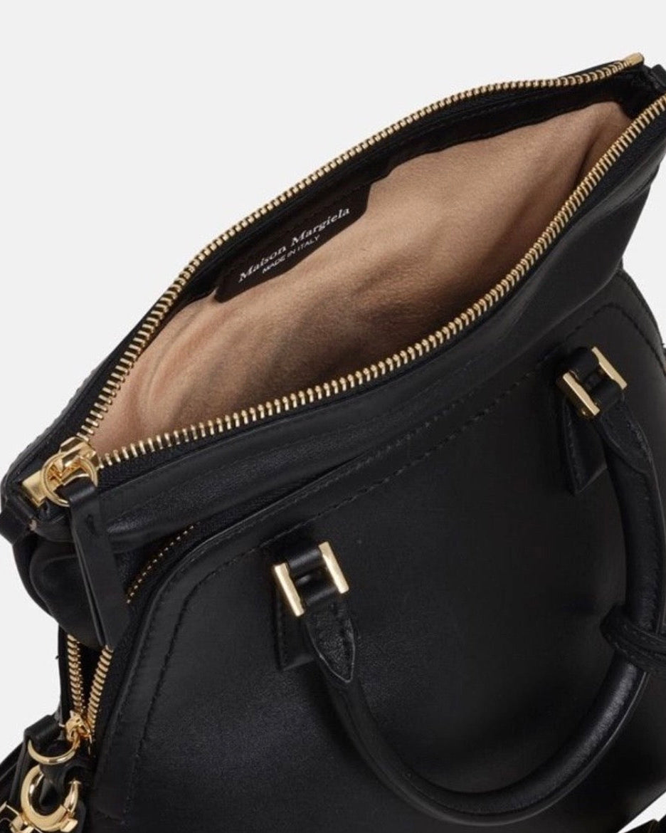 Maison Margiela 5AC Mini Bag In Black Leather, Gold Hardware New