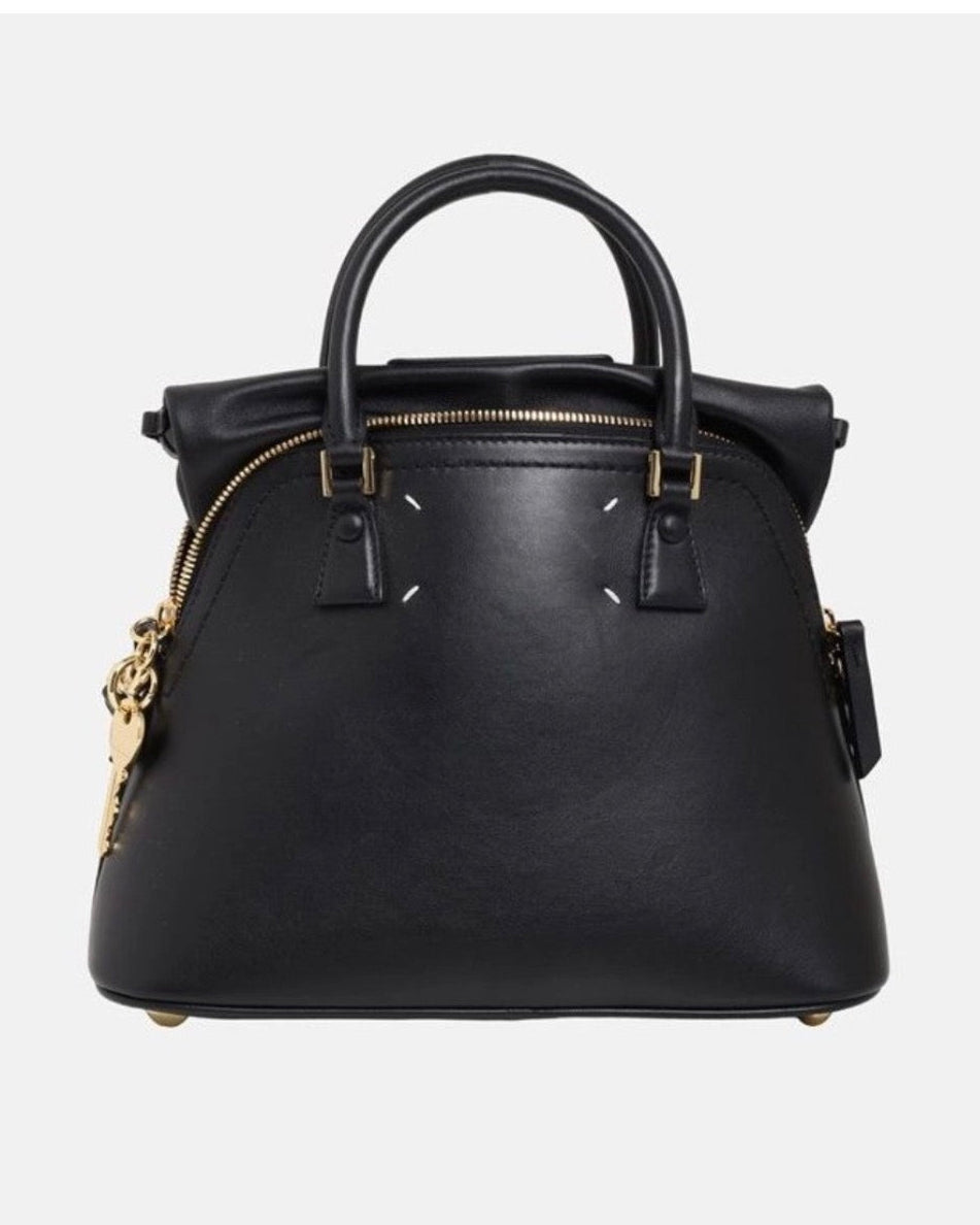 Maison Margiela 5AC Mini Bag In Black Leather, Gold Hardware New