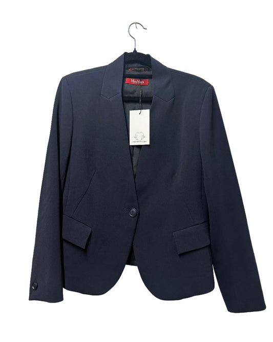 Max Mara Studio Navy Blue Blazer Size UK 12