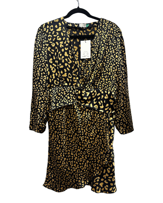 RIXO London Silk Leopard Print Dress Size XL