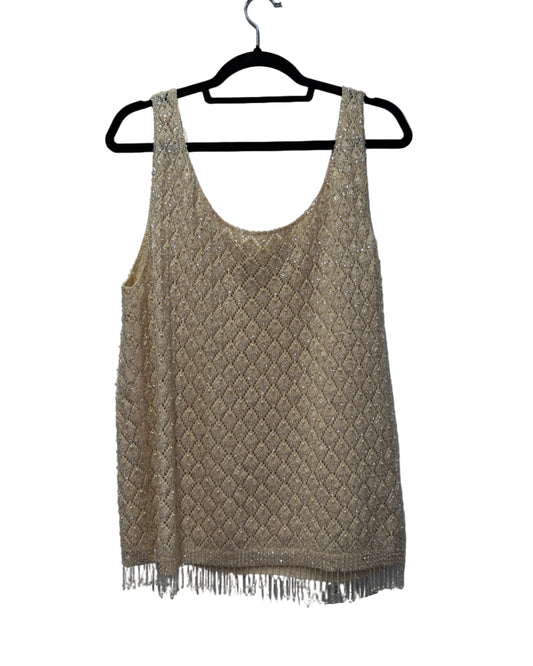 Vintage Wool Pearl and sequin Embellished Vest Size UK 20