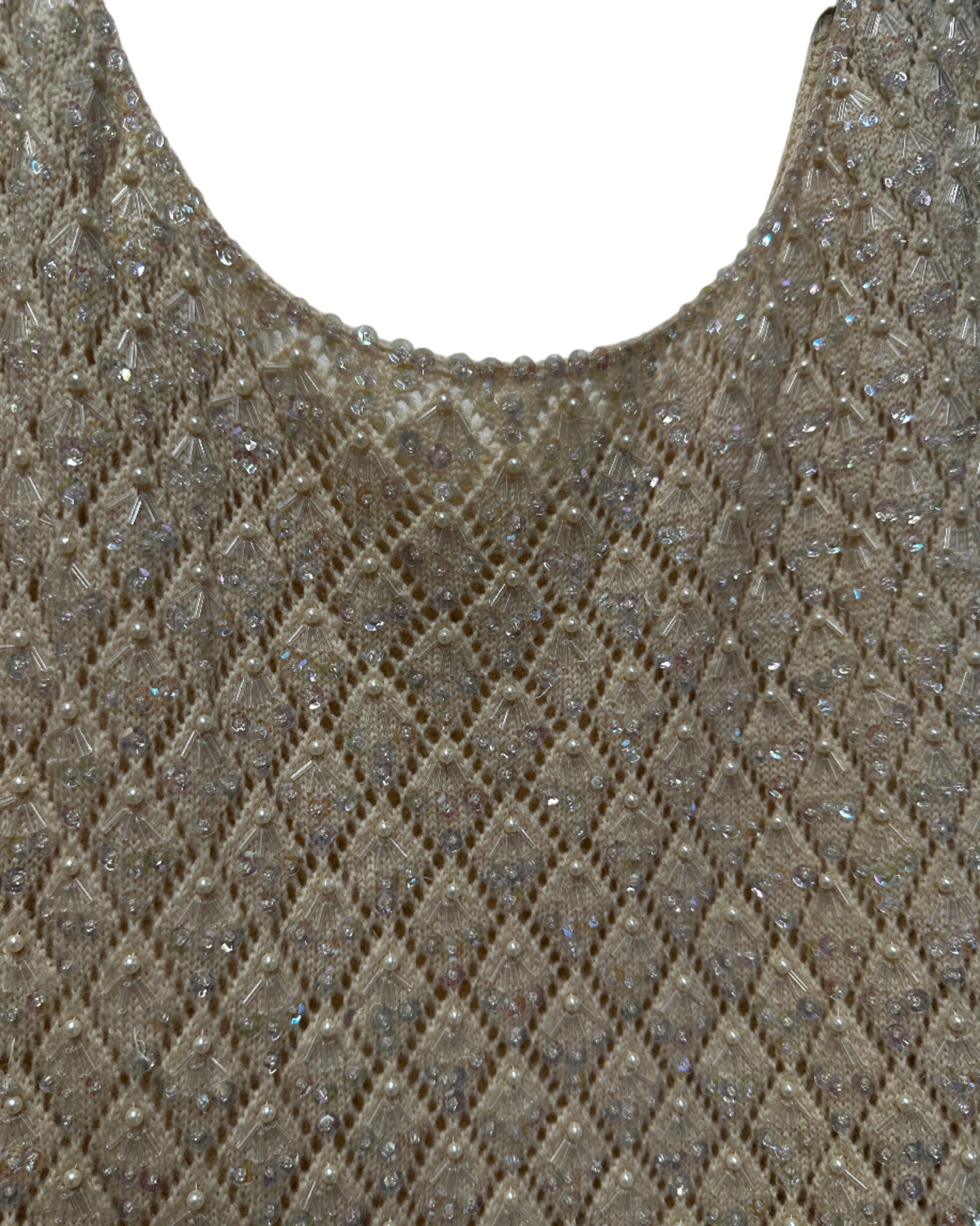 Vintage Wool Pearl and sequin Embellished Vest Size UK 20
