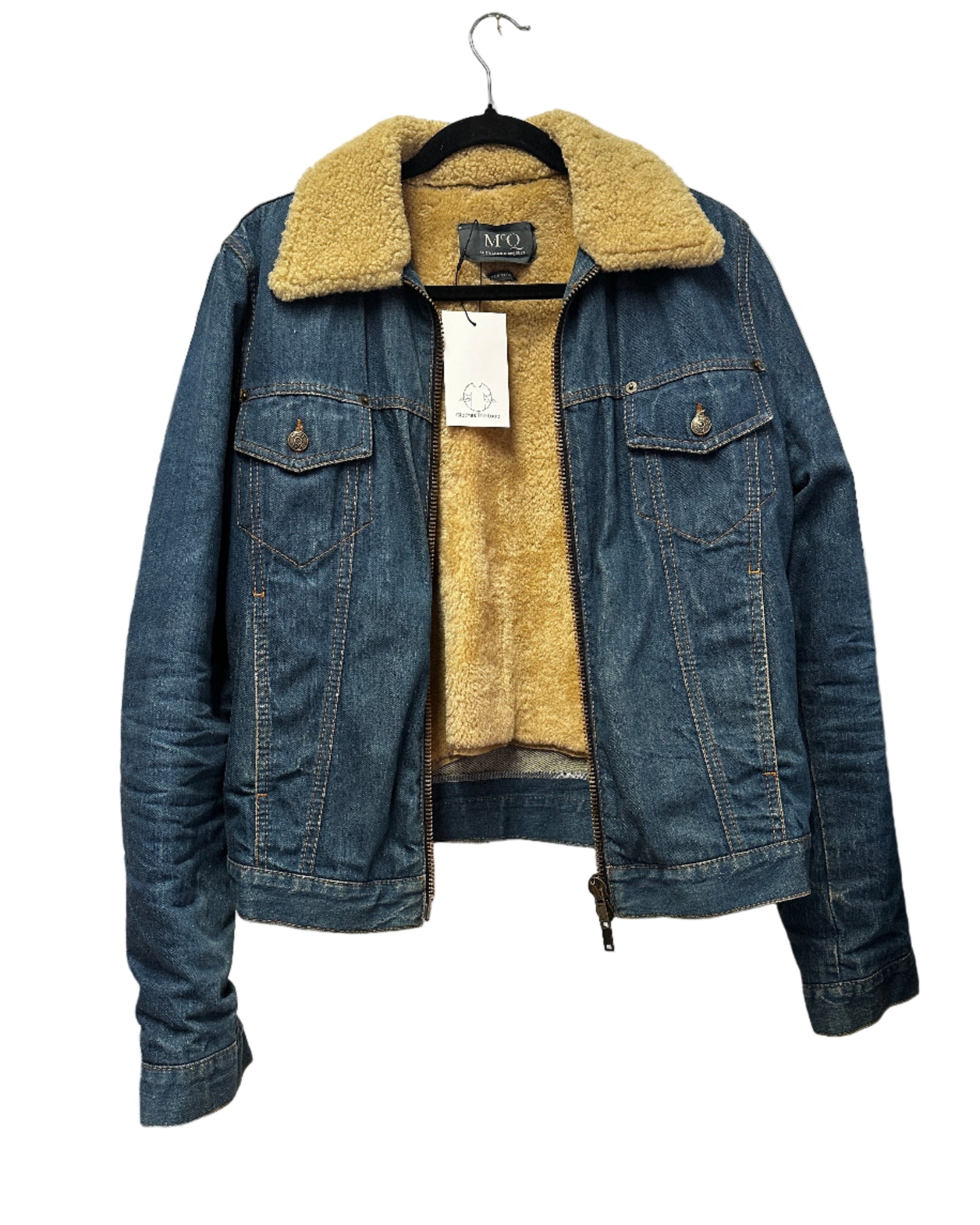 Alexander McQueen Shearling Denim Jacket Size M