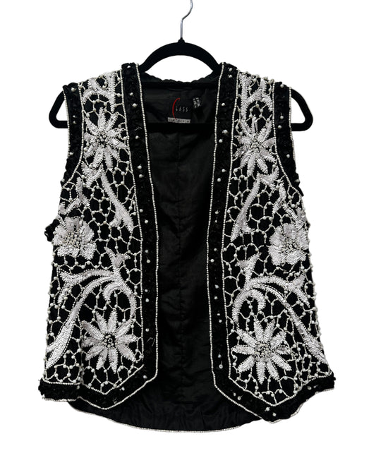 Vintage Beaded and Embellished Waistcoat Size UK 14
