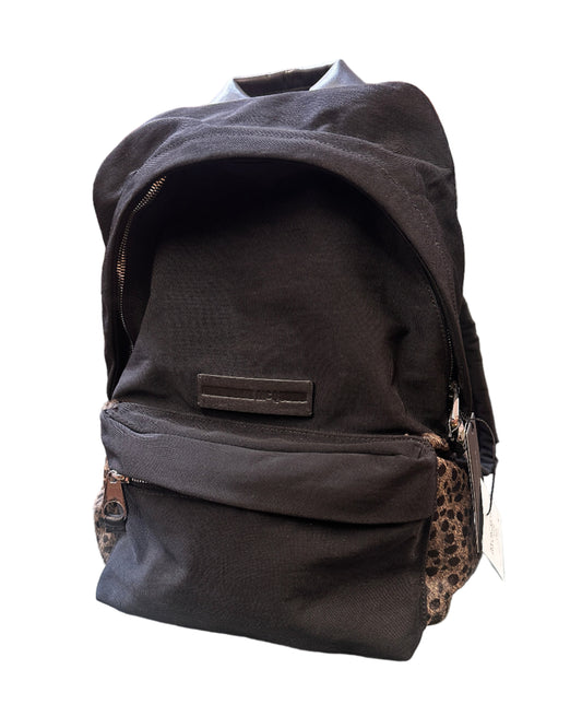 McQ Leather and Grey Animal Print Backpack