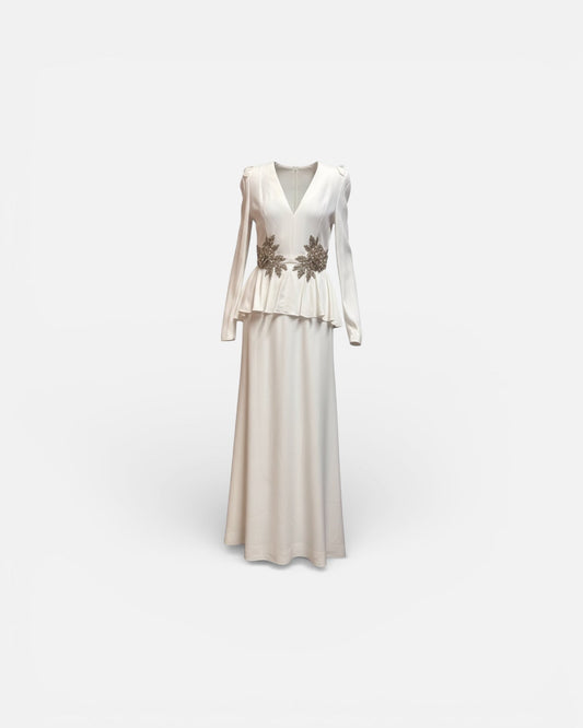 Alexander McQueen White Embellished Gown Size - UK 12