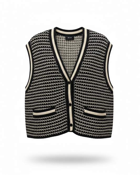 ME + EM Knitted Button Up Vest Size L