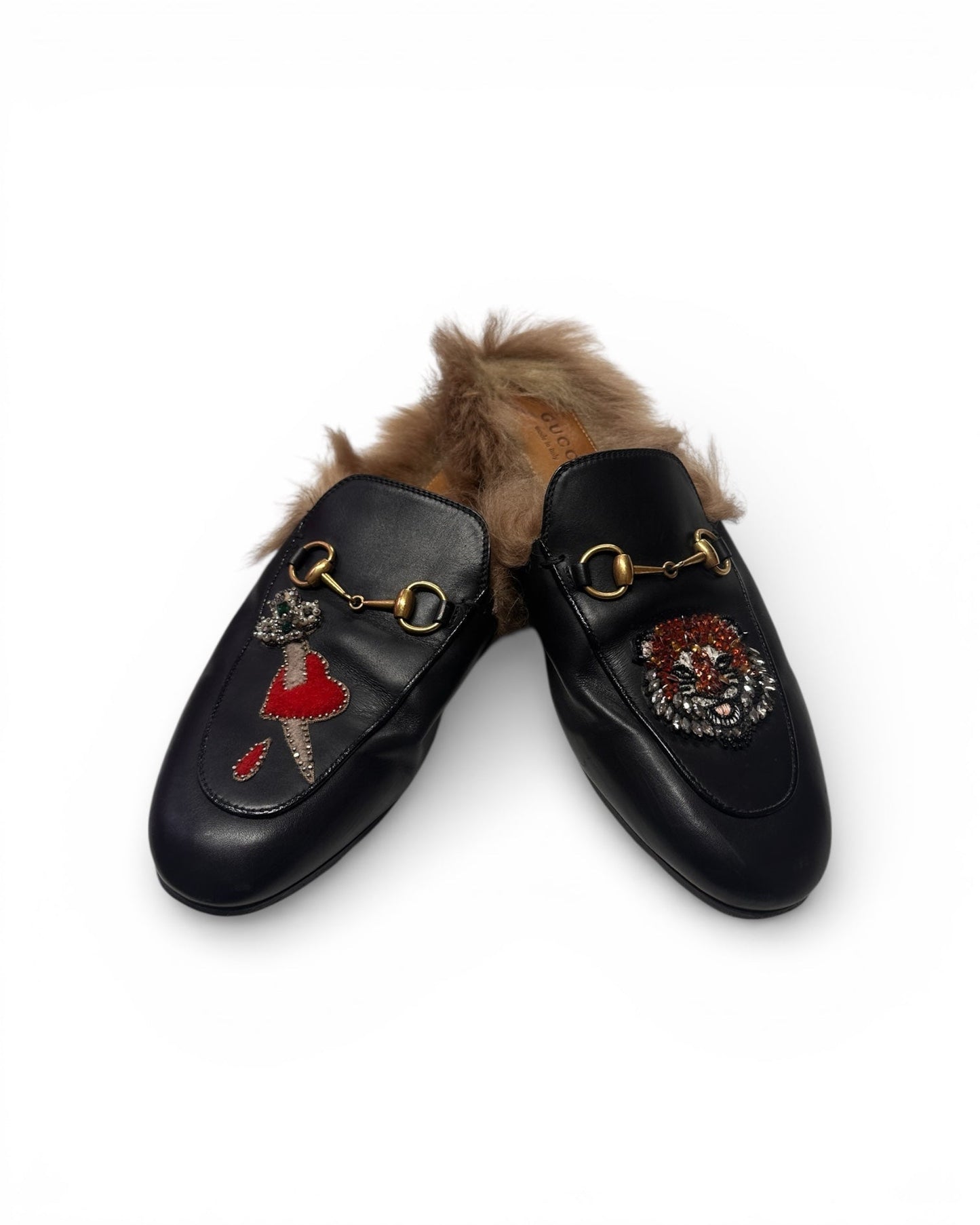 Gucci Limited Edition Prince Town Mule Loafers. Dagger and Tiger Head EU 38