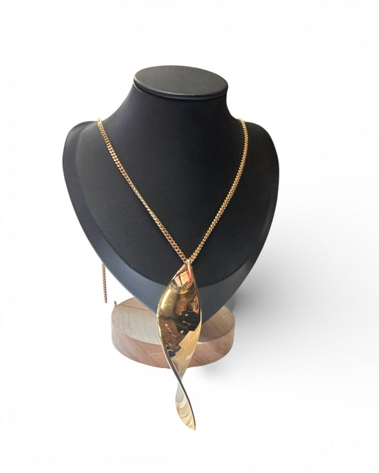 Chloé Gold-Tone Feather Charm Necklace New With Tags