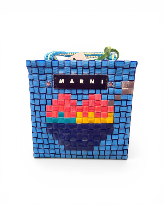 Marni Bright Coloured Woven Market Bag - Heart