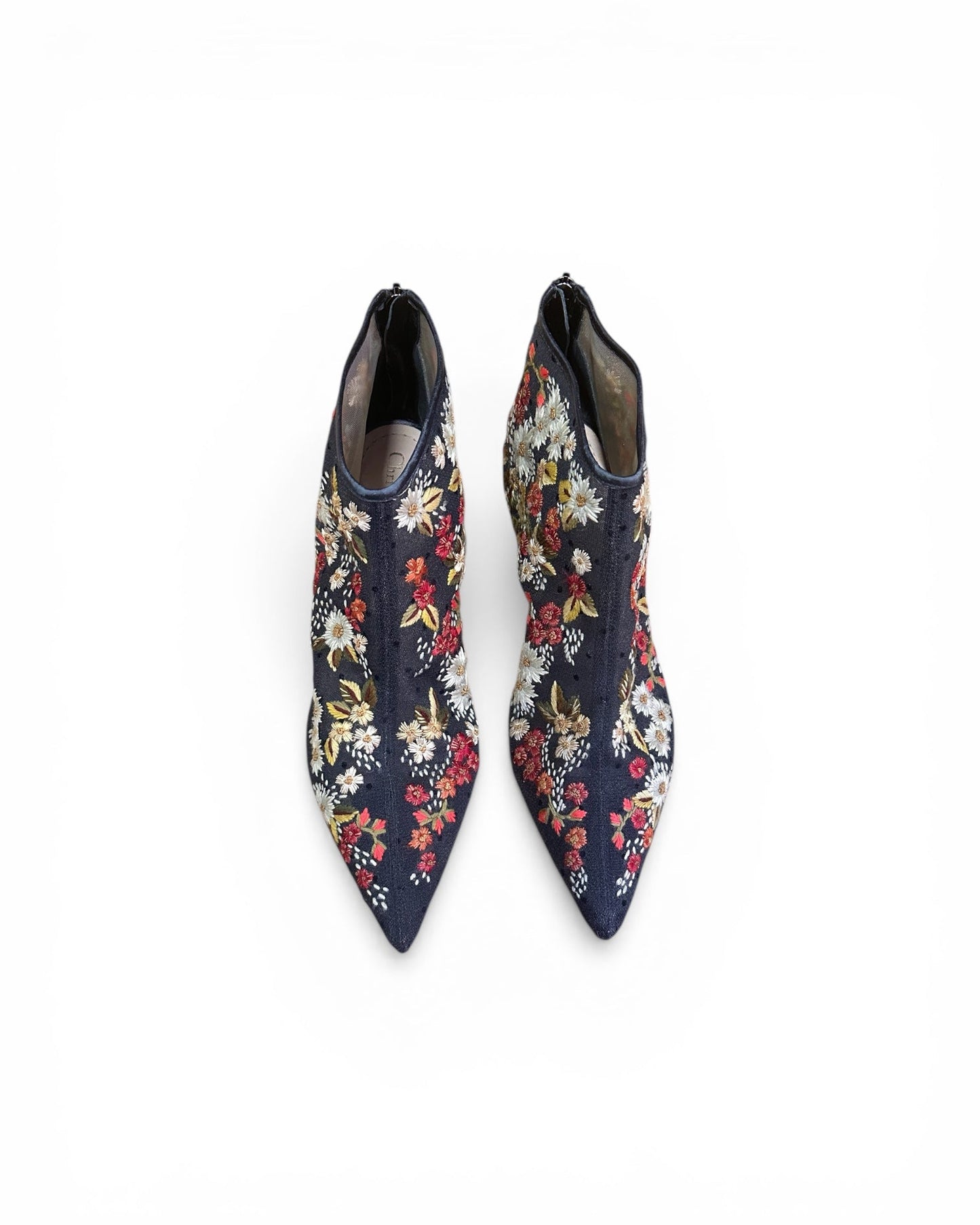 Christian Dior Floral Embroidery Ankle Boot EU 39 UK6
