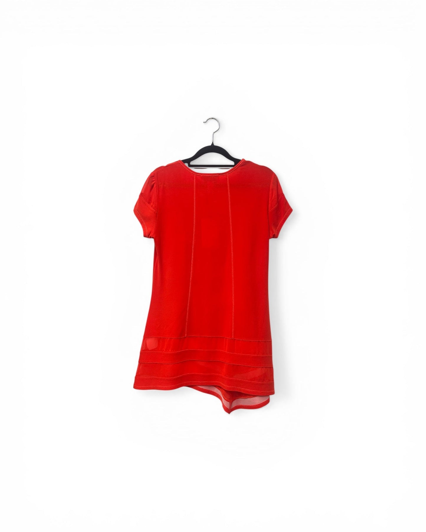 Vintage Joseph Ribkoff Red Silk Mix Tshirt Size UK 8
