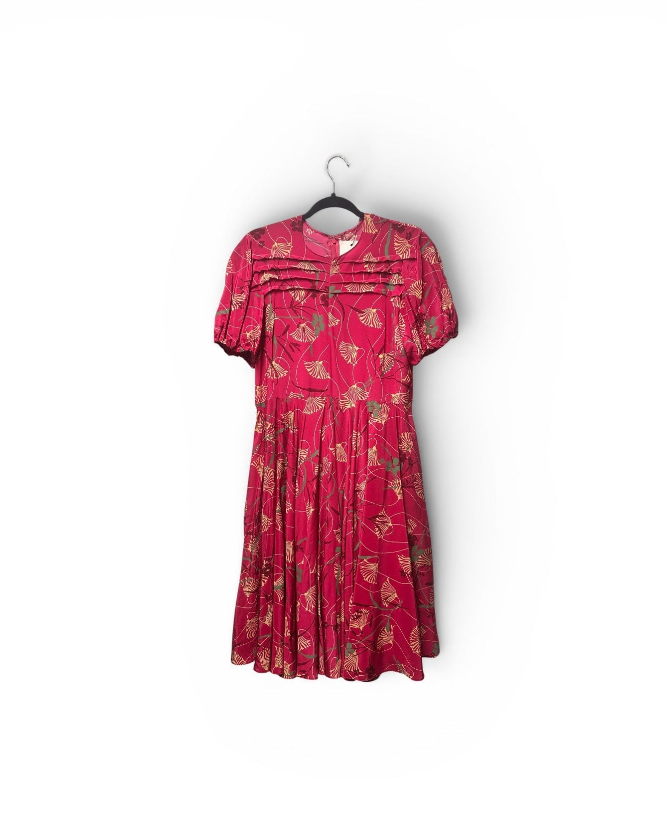 Valentino Garavani Silk Puff Sleeve Dress Size UK 12 (IT44)