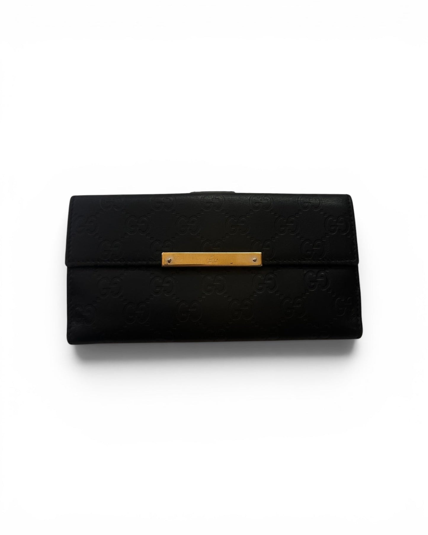 Gucci GG Guccissima Black Continental Leather Wallet