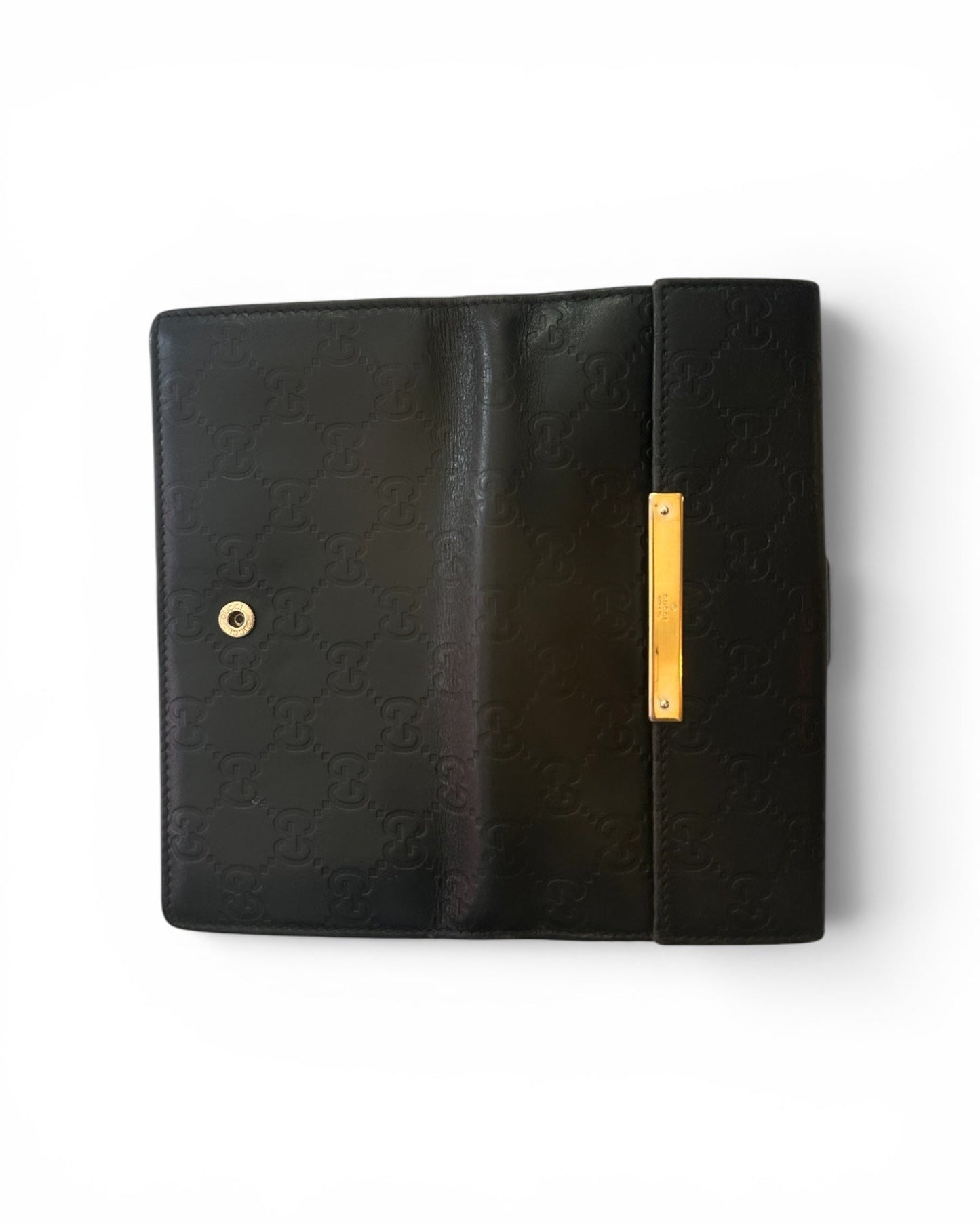 Gucci GG Guccissima Black Continental Leather Wallet