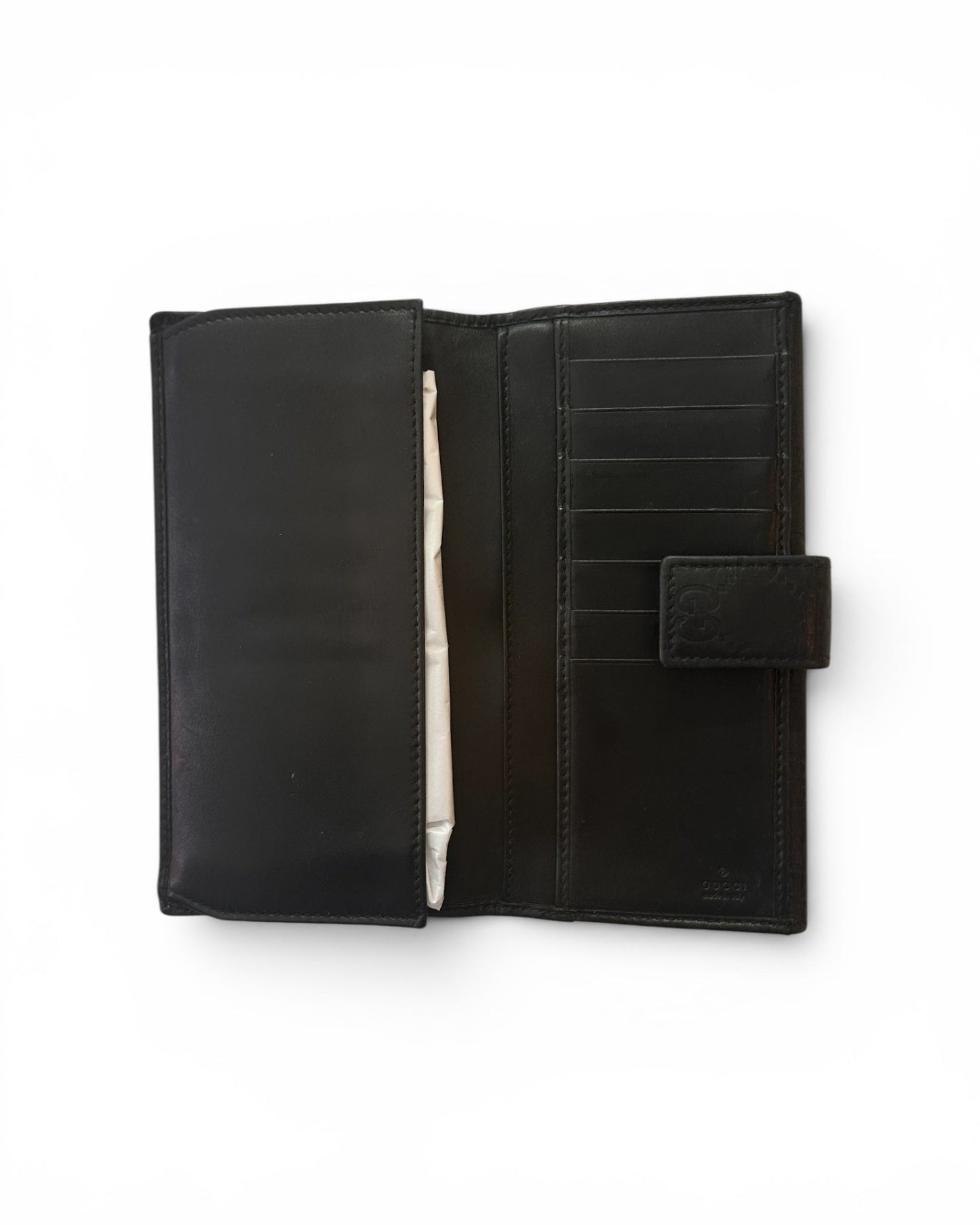 Gucci GG Guccissima Black Continental Leather Wallet