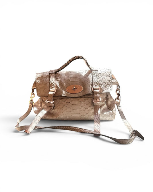 Mulberry Alexa Oversized Embossed Leather Beige