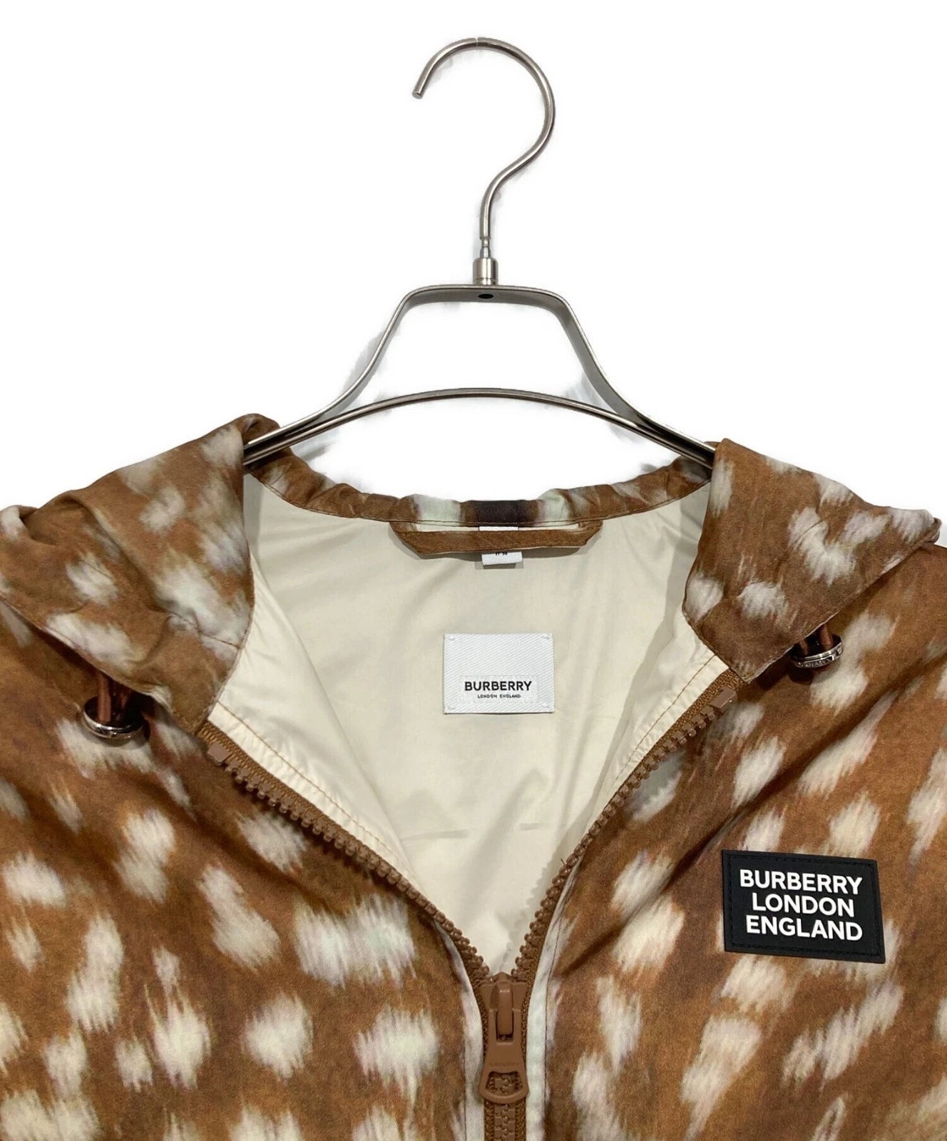 Burberry Everton Deer Print Hooded Jacket Size UK 10
