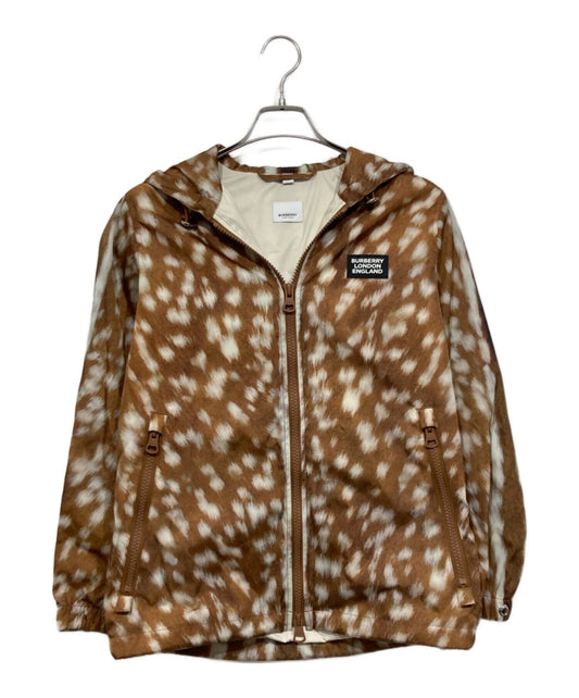 Burberry Everton Deer Print Hooded Jacket Size UK 10