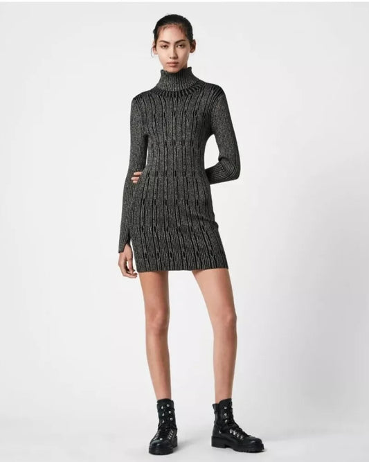 AllSaints Rosa Cable Knit Dress - Size L
